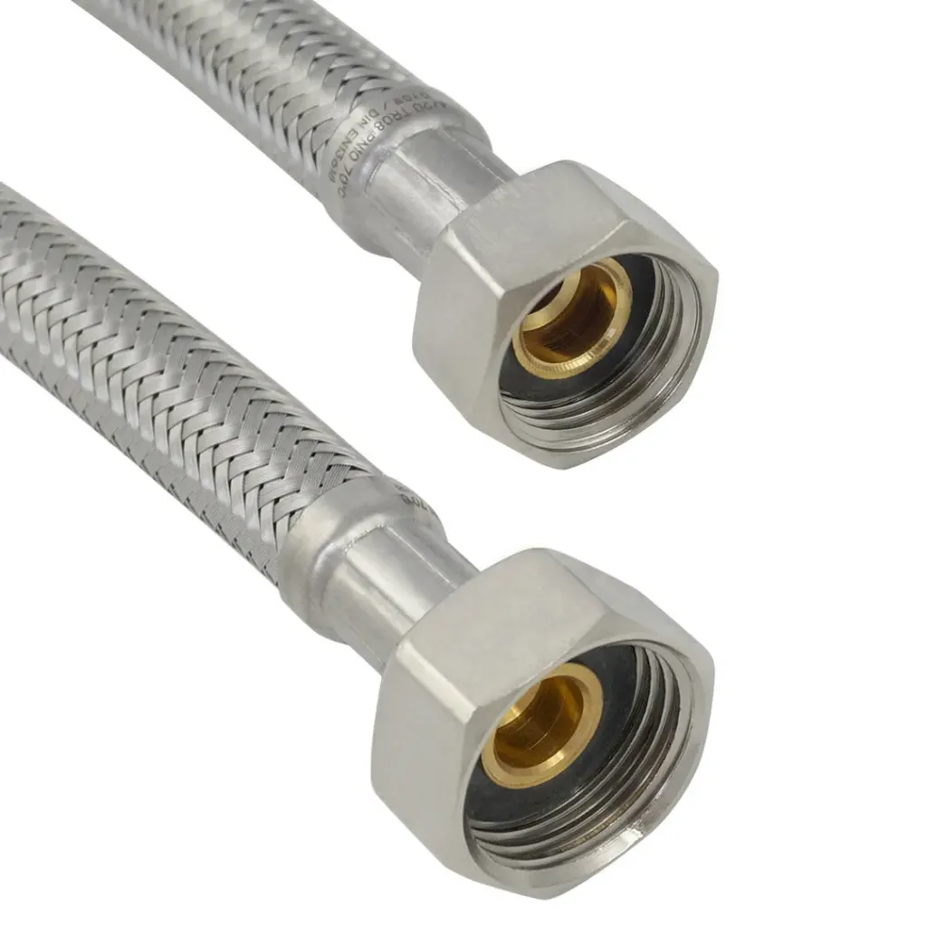 [MA122703] Flexible Verbindungsschläuche für Heizung und Trinkwasser IG/IG – Edelstahlumflechtung und DVGW-zertifiziert (3/8"AG - 300mm - 3/8"IG)