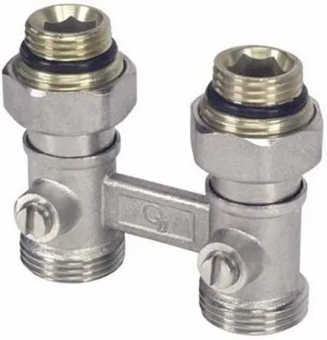 Zweirohr-Hahnblock, Durchgangsform 1/2" 