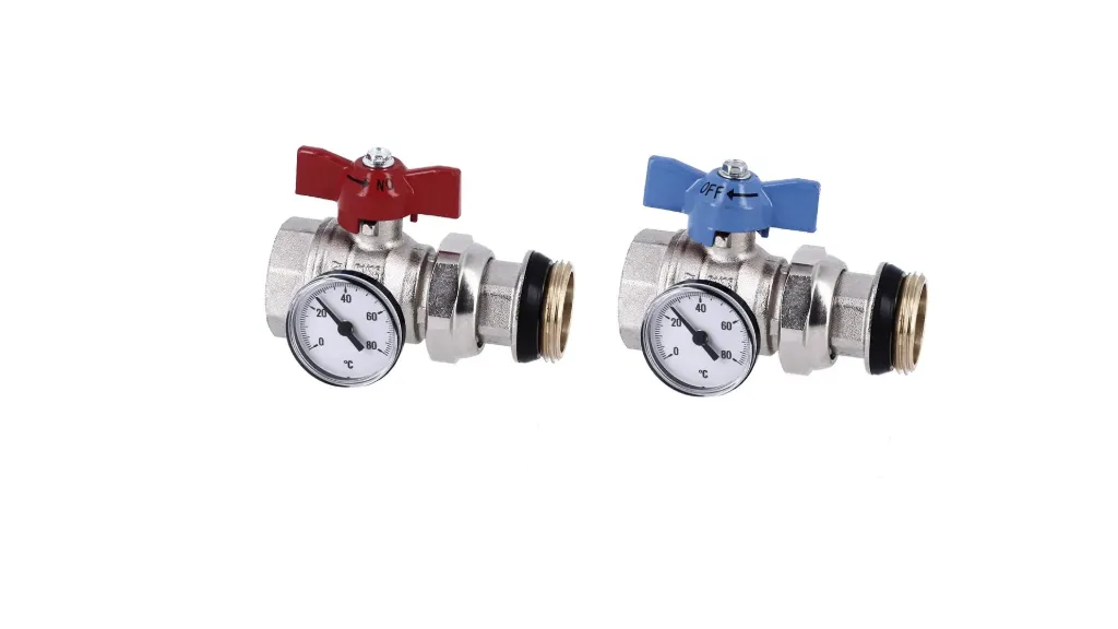 Verteiler-Anschluss-Set mit Thermometer – Präzise Regelung in zwei Varianten 